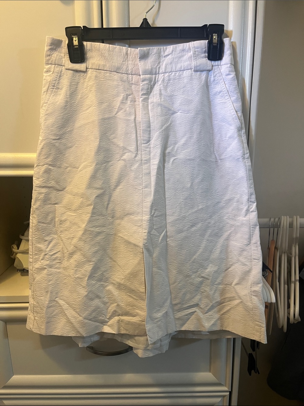 Women's White Flat Front Skirt - Clean Tailored Look